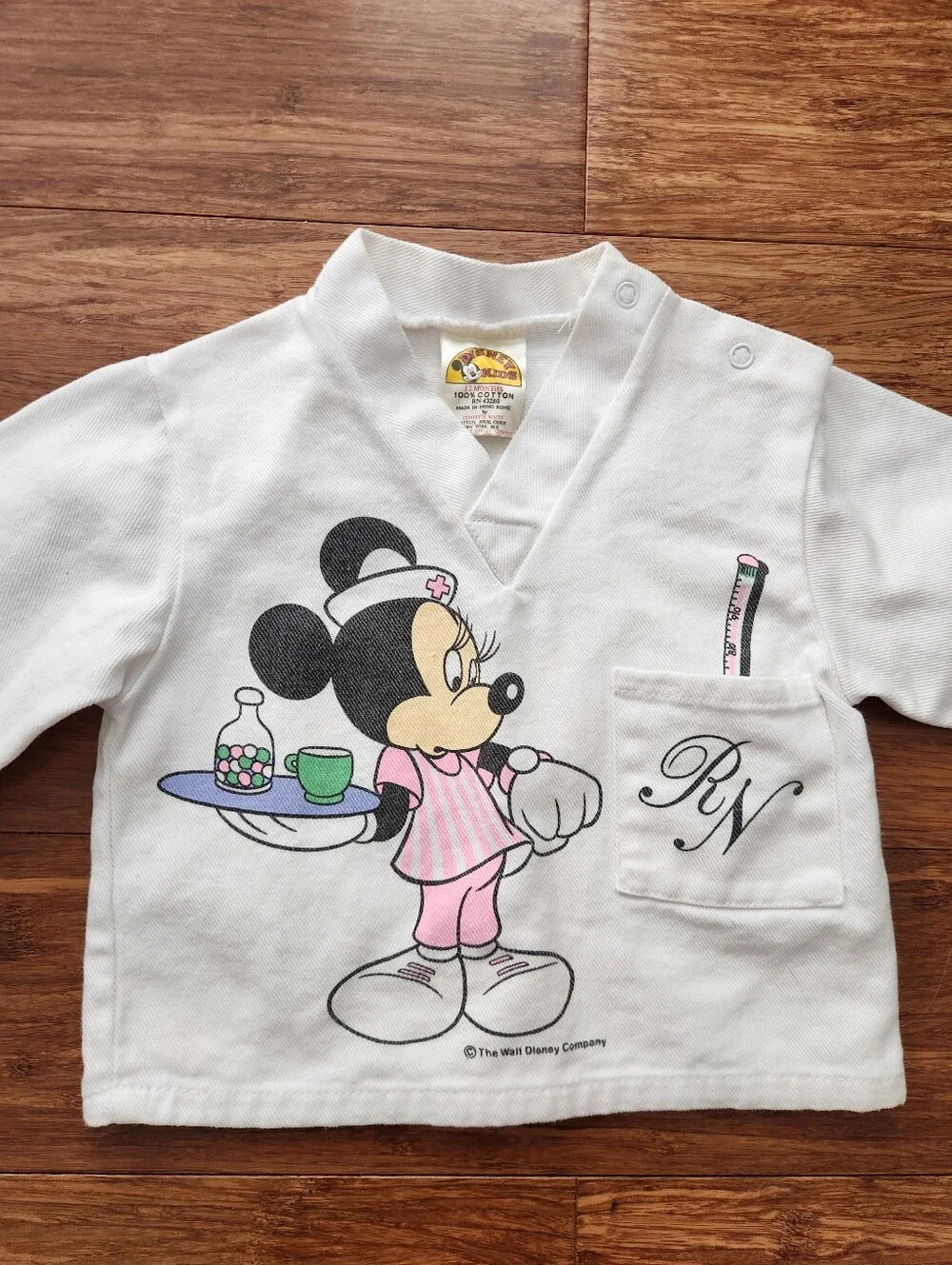 Vintage Disney Baby Girl's Minnie Mouse Nurse Scrubs Costume Halloween 12 Months